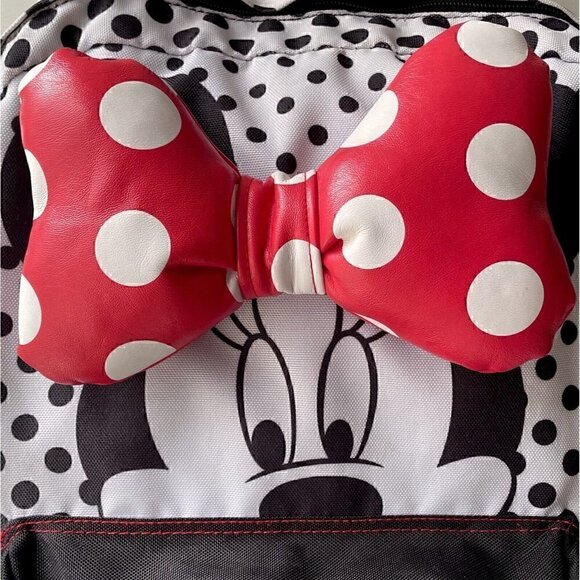 Disney Loungefly Minnie Mouse Polka Dot Bow Backpack Red White Black Girls Women - Picture 5 of 15